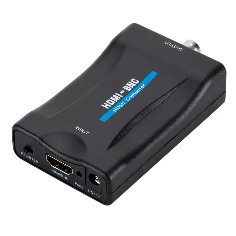 DigiYes Black HDMI to BNC Composite Video Signal Converter Adapter VHS DVD Player Support PAL / NTSC Multifunctiom Durable | Электроника