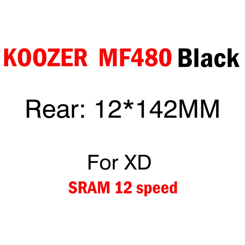 KOOZER MF480 передняя, Задняя Ступица набор 2/4 подшипники 24T трещотка 32 отверстия быстросъемные через ось горный велосипед ступицы для 8 9 10 11S - Цвет: Black 12x142mm XD