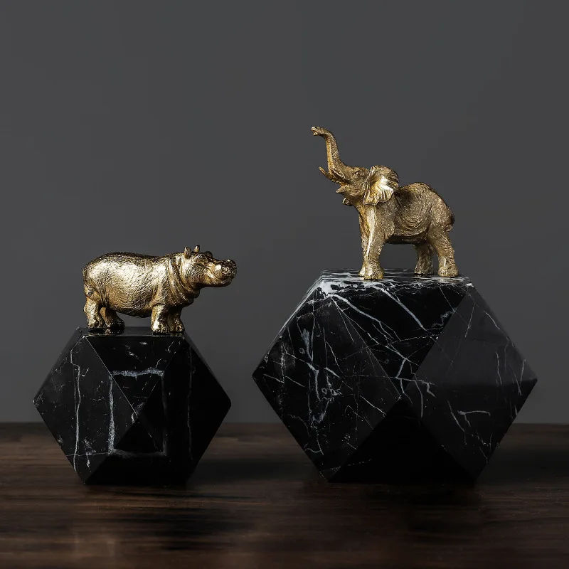 Слон гиппопопотама украшение в виде животных креативная домашняя модель для