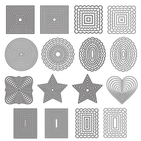 metal cutting dies mold stars hearts square rectangle round scallop frame for diy scrapbook photo album craft card 2021 new
