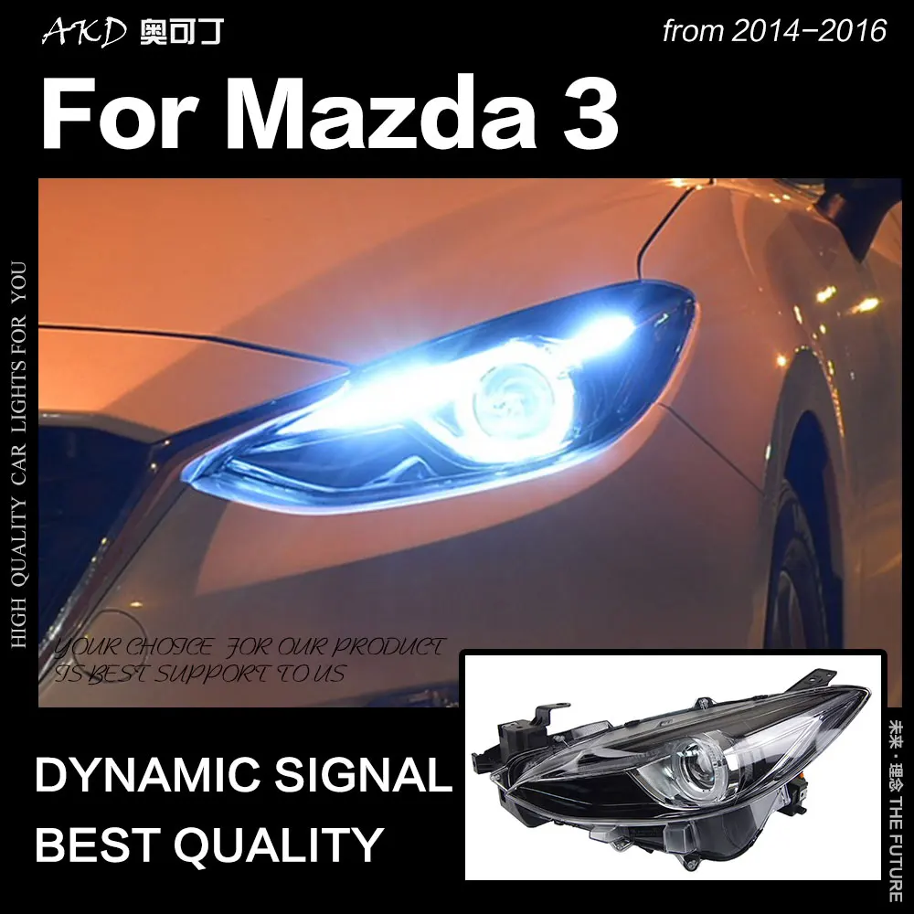 АКД стайлинга автомобилей для Mazda 3 фары 2014-2016 Mazda3 Axela светодиодный задний фонарь