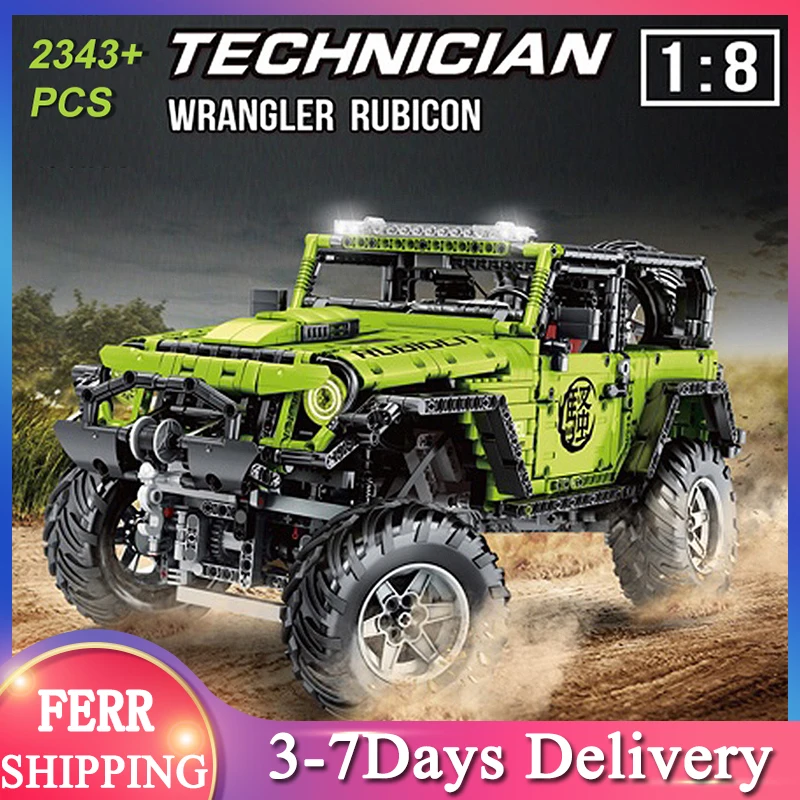 

Конструктор MOC J902 Wranglerr Rubico, гоночный автомобиль Jeeped, технический внедорожник, супер-автомобиль, скорость города, 2343 шт., кирпичная модель, по...