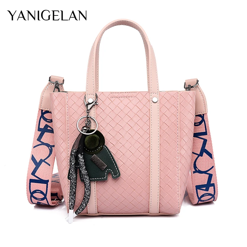 

Brand Designer Leather Weave Handbag Women Fashion Knitted Small Tote Purse Elegant Shoulder Bag New Listing Lady Crossbody Pack