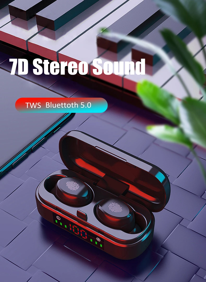 TWS 5,0 7D стерео наушники сенсорные беспроводные Bluetooth наушники IPX7 водонепроницаемые наушники CVC8.0 наушники с шумоподавлением с микрофоном