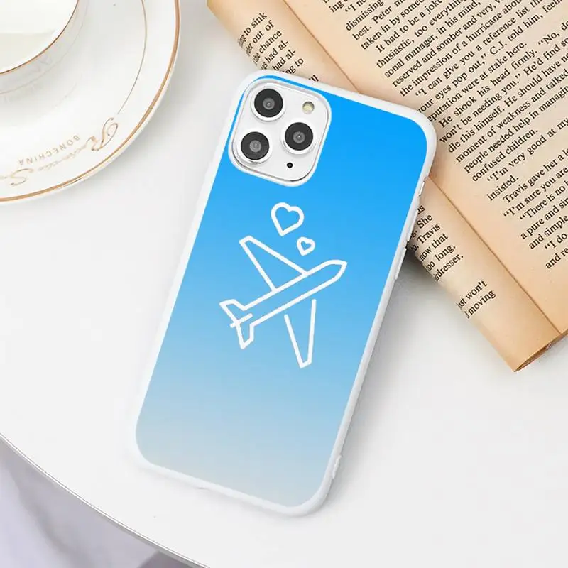 

World Map Phone Case Candy Color White for iPhone 11 pro XS MAX 8 7 6 6S Plus X 5S SE 2020 XR