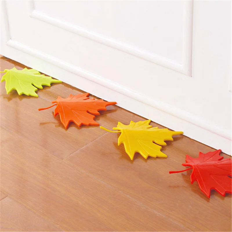 

Dropshipping 1PCS Maple Autumn Leaf Style Home Decor Finger Safety Door Stop Stopper Doorstop
