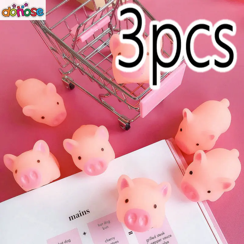 pig 3 pcs 3 шт./лот, новинка, милые игрушки для собак 4,5 см, розовая кричащая резиновая свинка, игрушки для домашних животных, пищалка, жевательный подарок, украшения для дома - Цвет: pig 3 pcs