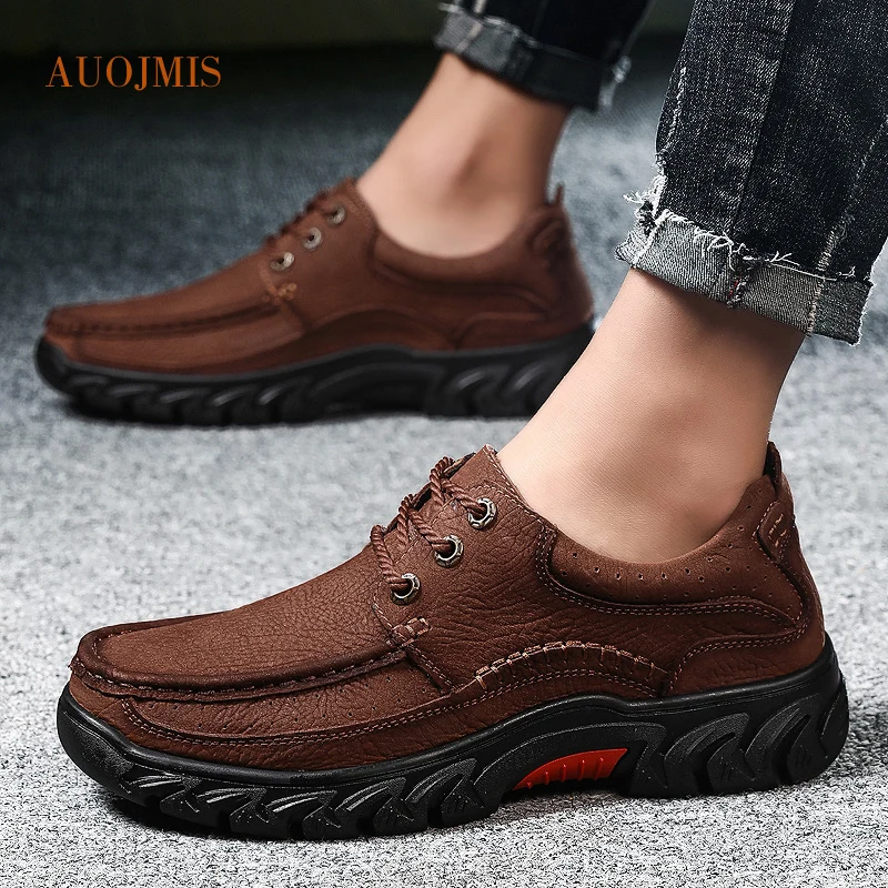 Мужские кожаные туфли дышащие на мягкой подошве замша Повседневная Деловая