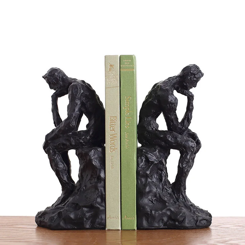 Simple Modern Thinker Book Stand Exquisite Character Model Simple European Style Study Model Room Bookshelf Desk Decorations