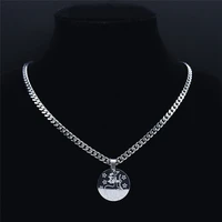punk 12 constellations stainless steel sagittarius necklaces women silver color small astrology chain necklace jewelry n9202s01