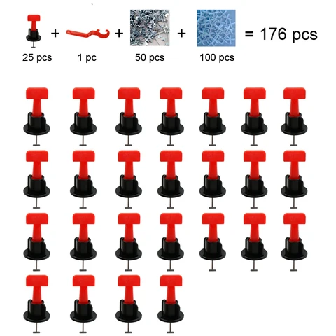 Прокладка для плитки 1,5 мм, 176 шт., выравнивающие инструменты для керамики толщиной 5-17 мм со сменной стальной иглой - изображение