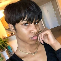 rebecca short cut straight hair wig peruvian remy human hair full wigs for black women brown red color cheap hair with bangs wig