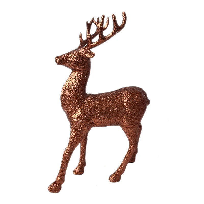 scene layout Christmas window decoration decoration plastic glitter Christmas deer ornaments home decoration props