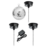 18 led lights glass rotating mirrordisco ballmotor sound controlmirror reflection ball hanging for disco dj party stage light