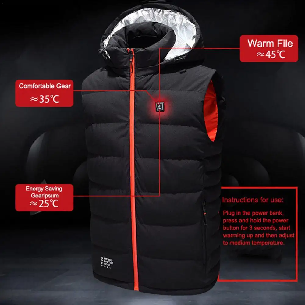 Умный жилет с подогревом и USB зарядкой трехскоростная теплая одежда для занятий