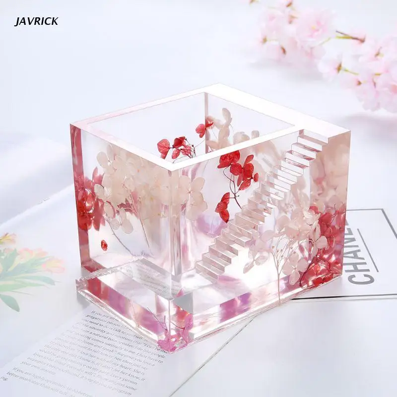 

DIY Silicone Mold Crystal Square Drip Concrete Gypsum Abrasive Box Decoration