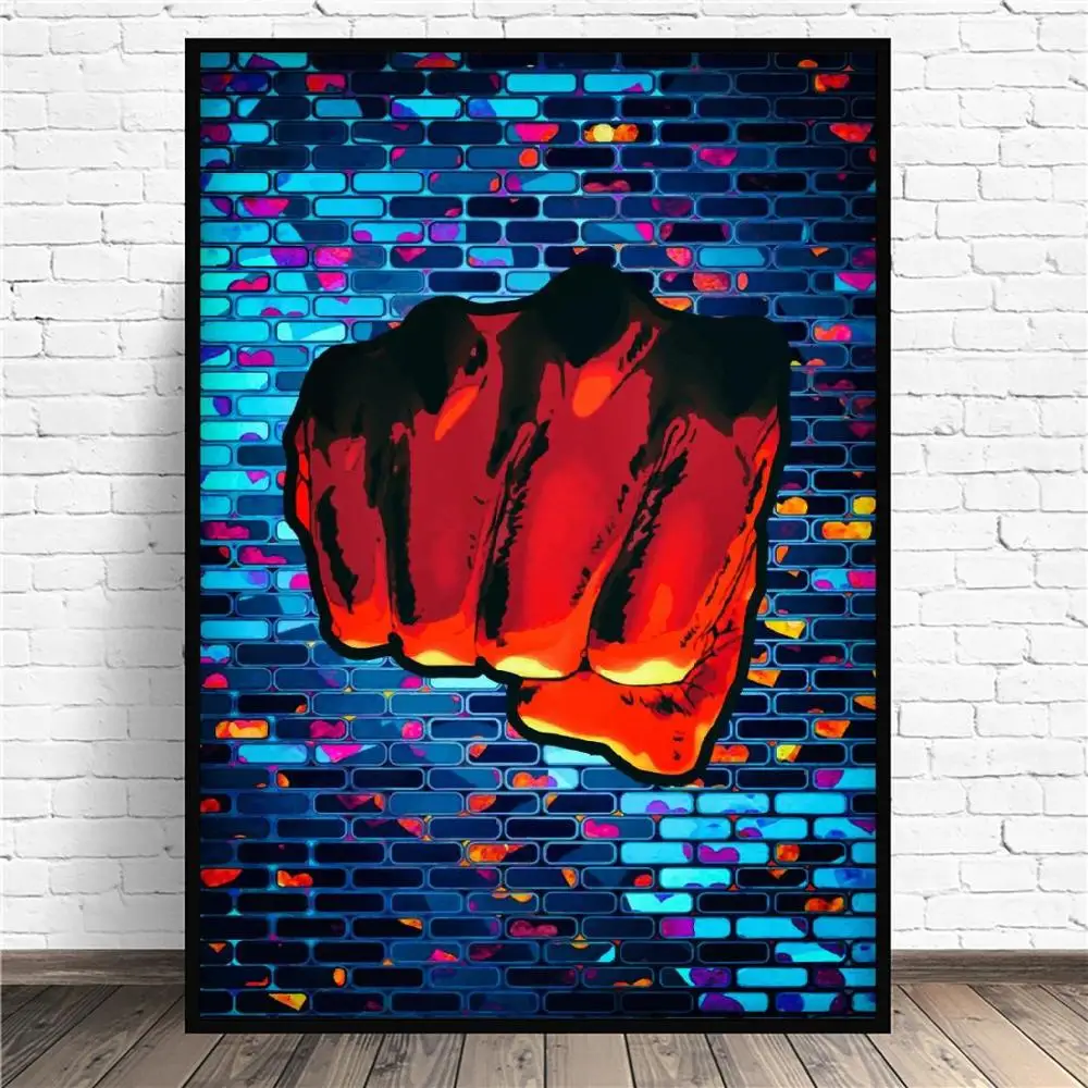 

Fist Anime Art Print Poster Canvas Painting Picture Wall Modern Simple Bedroom Living Room Decoration
