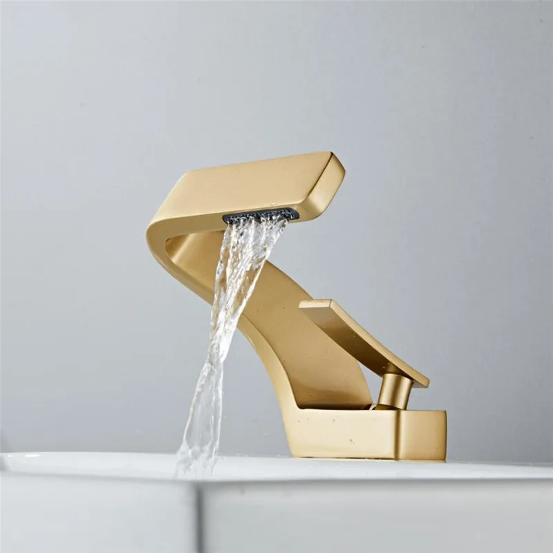 

Basin Faucet Modern Black Bathroom Mixer Tap Brushed Gold/Nickel/Chrome Wash basin Faucet Hot and Cold Sink Faucet New