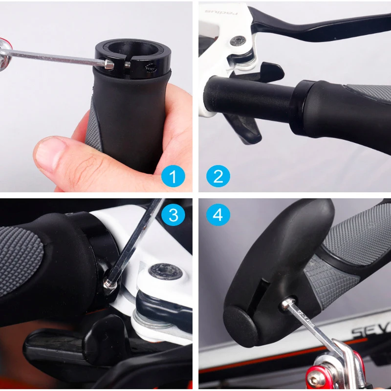 Велосипедные ручки для велосипеда горный резиновый MTB велосипед двухсторонние Запираемые алюминиевые 22,2 мм Нескользящая ручка мягкая ручка замок