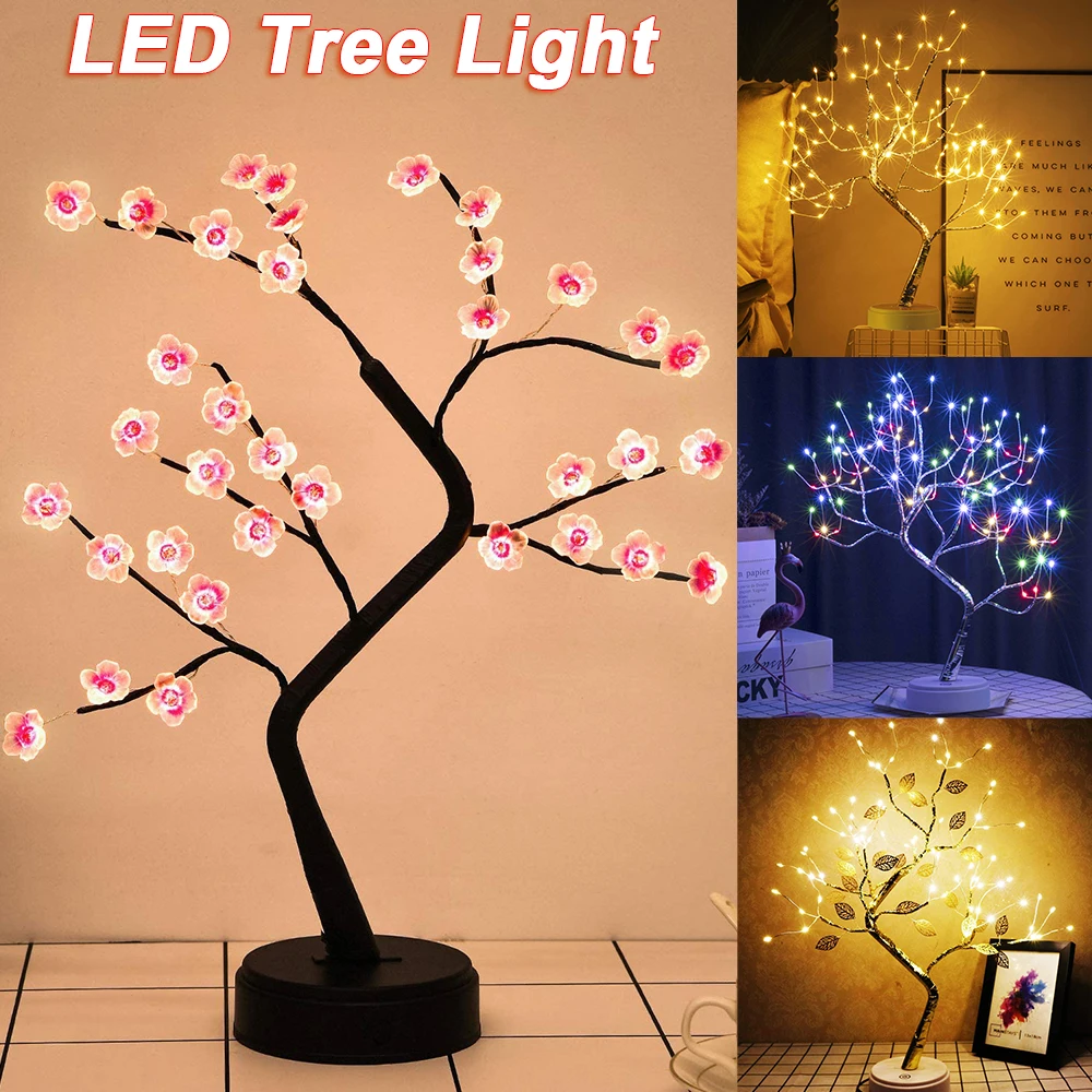 

LED Copper Wire Tree Shape Night with Touch Switch Decoration USB / Battery Operated Led Table Lamp Table Light Decoration D30