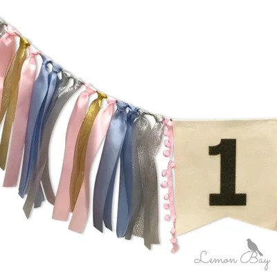 Обеденный стул тянуть флаг милый ребенок первый день рождения украшение Баннер