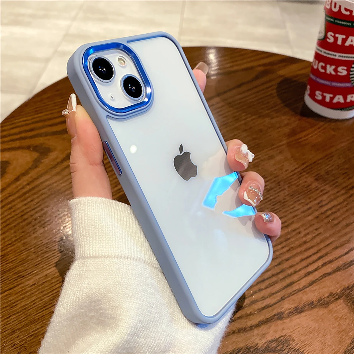 

For iPhone 13 12 11 Pro Max Mini Case Far Peak Blue Transparent Transparent Silicone Shell For iPhone X XR XS MAX 7 8 Plus Cases