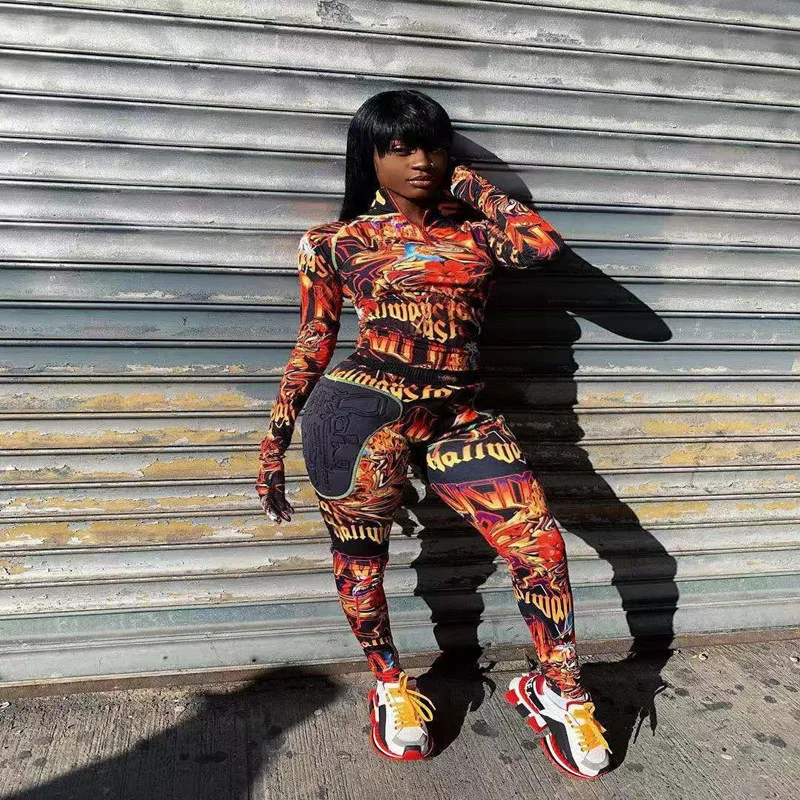 Готический стиль женский спортивный костюм наряды с длинным рукавом тонкий