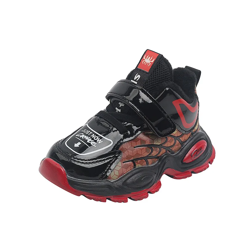 

Boys' Sports Shoes Autumn Winter Plus Velvet Warm PU Leather Waterproof Children's Second Cotton Shoes Casual Children's Shoes