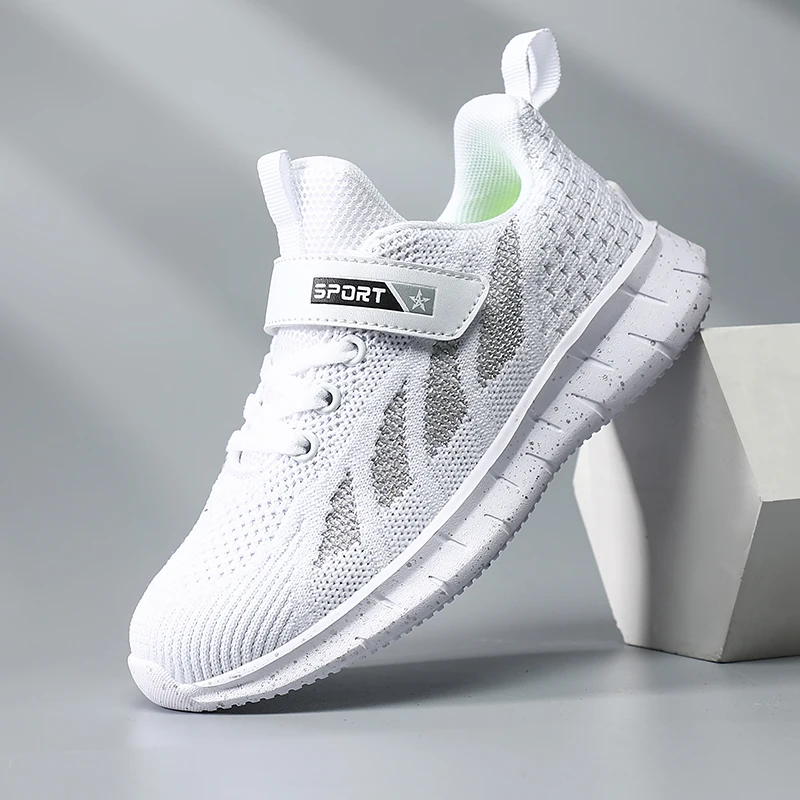 

Летняя модная детская Спортивная повседневная обувь для бега дышащая уличная Нескользящая спортивная легкая детская обувь на мягкой подош...