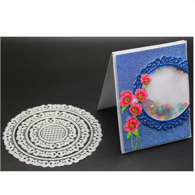 YINISE металлические режущие штампы для трафареты скрапбукинга круглая оправа DIY