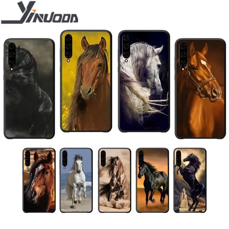 Мягкий черный чехол для телефона Yinuoda Horse Xiaomi mi A1 A2 6 8 9 t pro 10 lite note cc9 Mix MAX 2 3