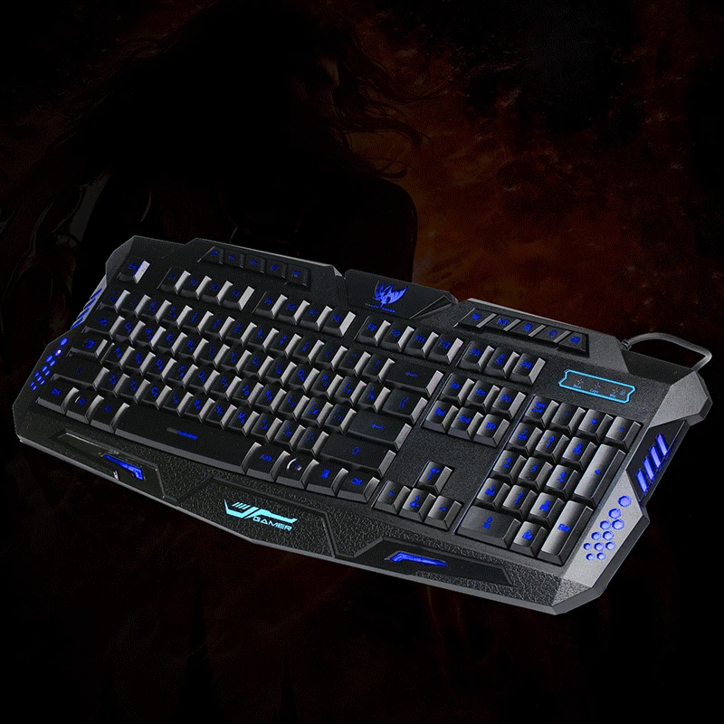 

Russian Keyboard Wired Gaming Mechanical Feel Keyboard 114 Keys Backlit LED Keyboards USB Waterproof Gamer Keyboard For Computer