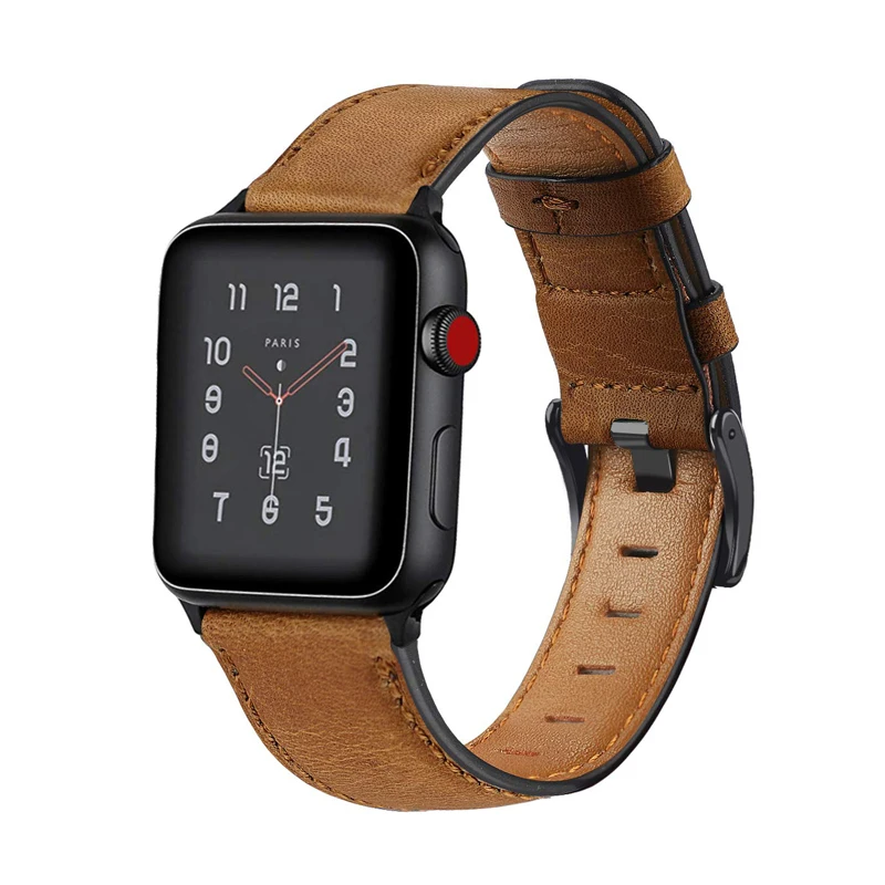 

Retro Genuine Leather strap for apple watch 5 4 band 44mm 40mm 42mm 38mm belt iwatch series 5/4/3/2/1 bracelet Accessories