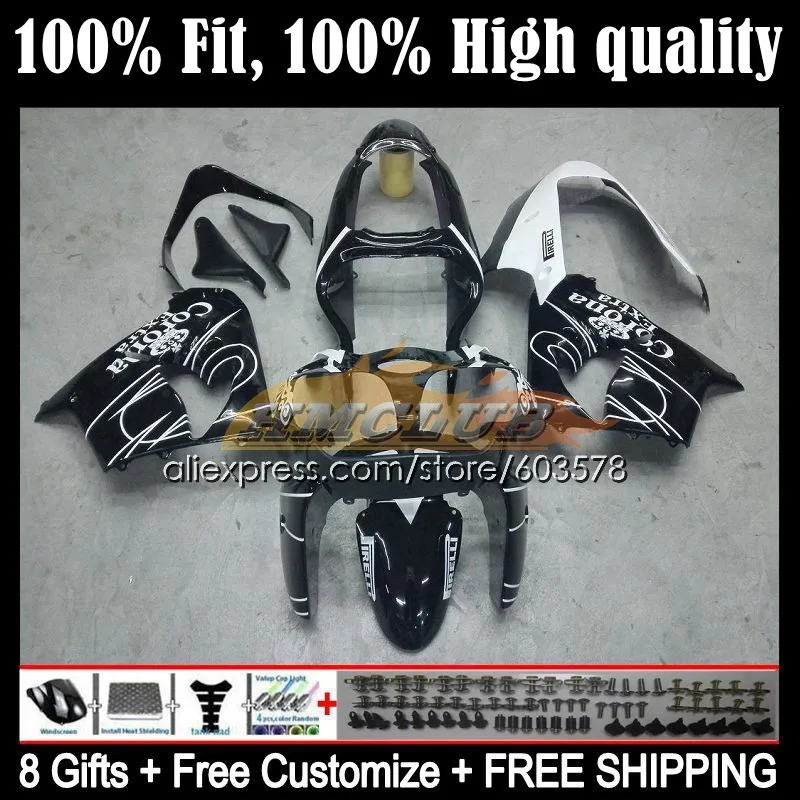 

Инжекционный корпус для KAWASAKI NINJA ZX9 ZX 9R 9 R 900 ZX900 CC 118CL.17 ZX9R 00 01 900CC ZX-9R 2000 2001 OEM Обтекатели Черный Белый