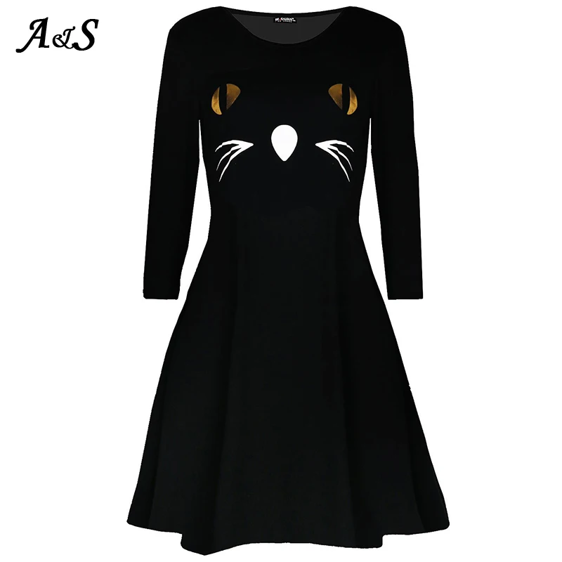 Женское винтажное платье в стиле кошачий глаз|Страшные костюмы| |
