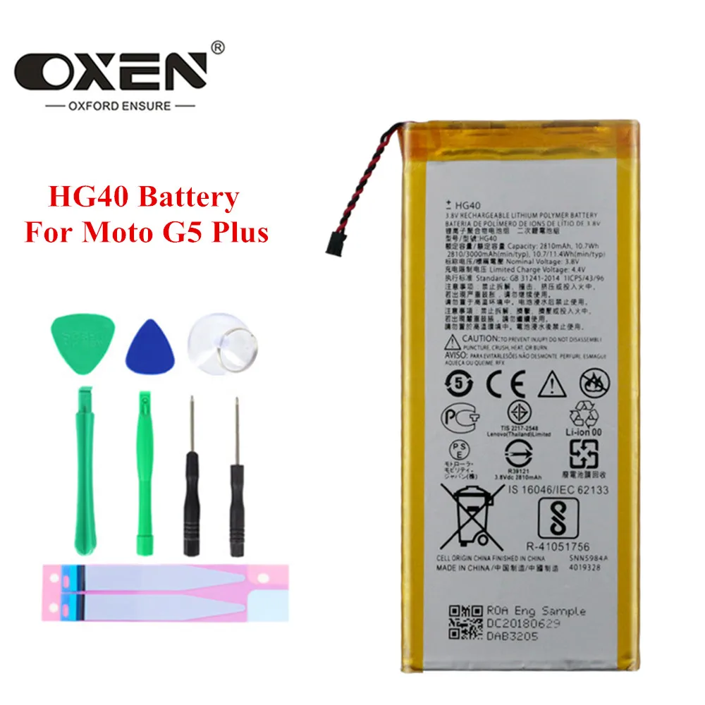 OXEN 2810mAh HG40 батарея для Motorola Moto G5 Plus телефонные батареи XT1681 XT1684 XT1685 XT1687 сменная