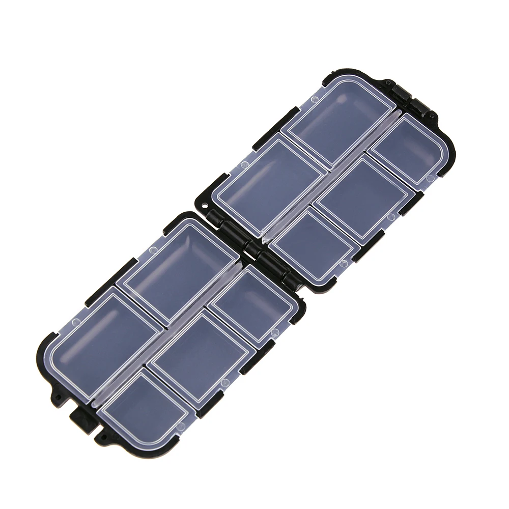 Mini Fishing Tackle Box with 10 Compartments - Plastic Storage Case for Lures, Hooks, Baits - Fishing Accessories Holder image 5