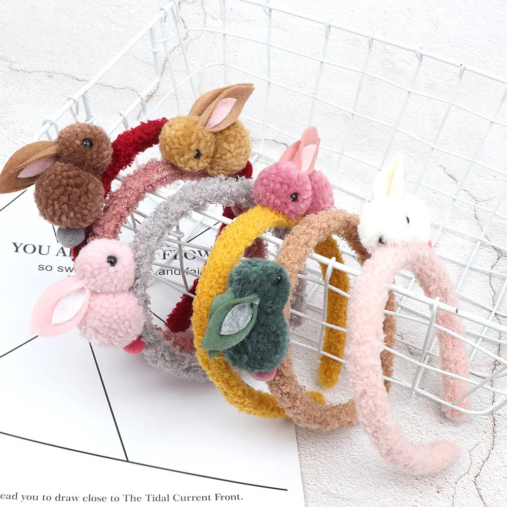 Милый 3D плюшевый кролик мультфильм повязка для волос маленьких девочек Kwaii