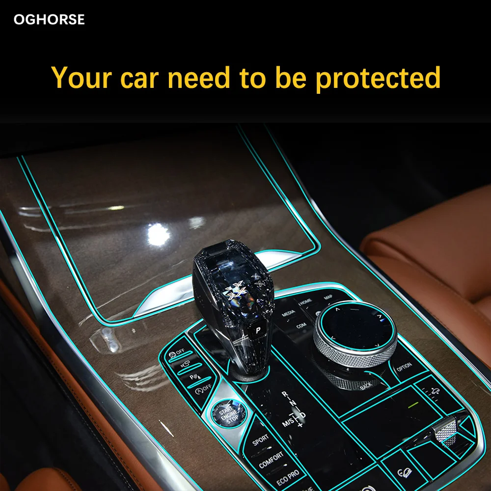 Самоклеящаяся наклейка из ТПУ для салона автомобиля дисплей центральной консоли