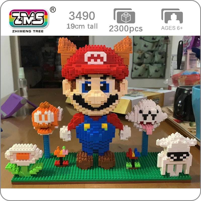 ZMS 3490 игра Super Mario Tanooki привидения Марио 3D модель Сделай Сам алмазные мини