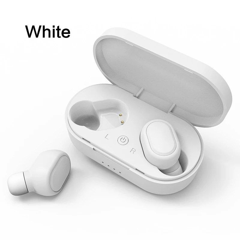 Белый M1 TWS Bluetooth наушники HIFI гарнитура водонепроницаемые V5.0 наушники беспроводные наушники для Android IOS с 350 мАч зарядным устройством - Цвет: Белый