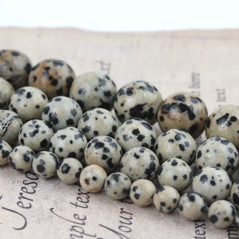 Натуральный камень желтый Spot Dalmation яшмы вокруг бисера для DIY ювелирных изделий