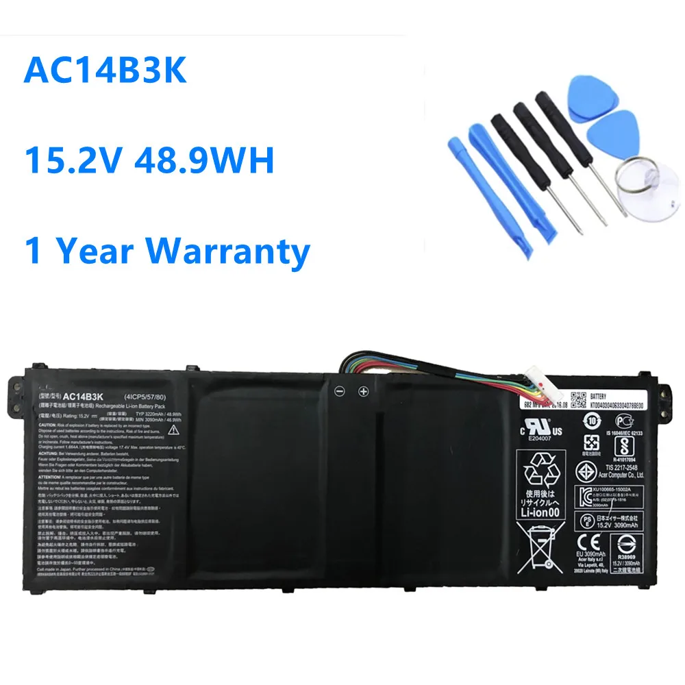 Ноутбук Батарея AC14B3K для Acer Aspire R5 571T 571TG S14 CB3 511 Swift 3 3S F314 51 R 11 R3 131T 15 2 V 48.9WH/3220 мА