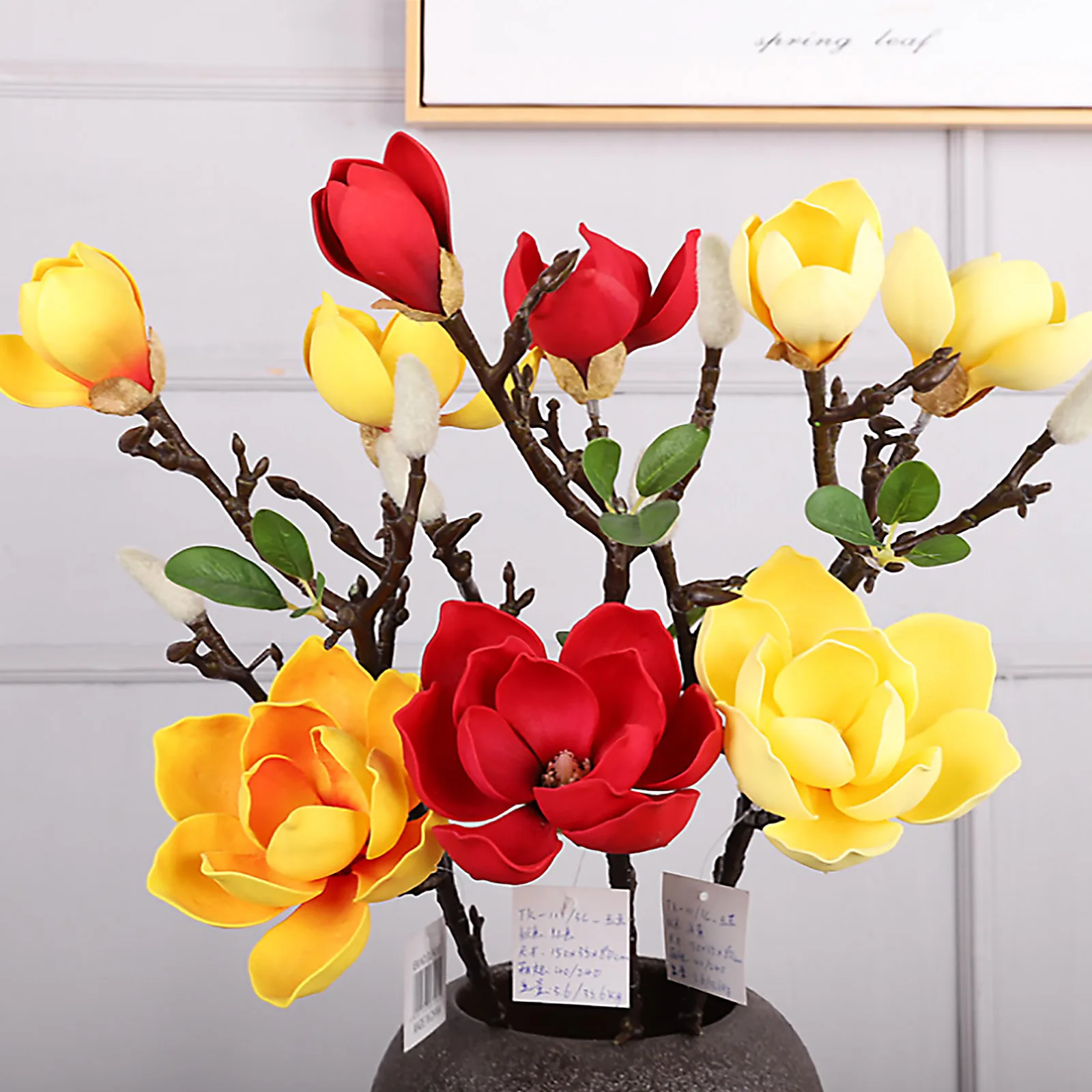 

Faux Magnolia Flower Bunch False Flowers Decor Imitation Plant Party Home Ornaments Valentine's Day Simulation Wedding Bouquet