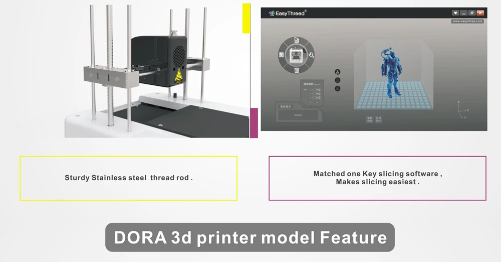 EasyThreed 3d принтер Дора PLA нити Мини Бытовая образовательная высокая точность 2," ЖК сенсорный экран 100 мм/сек. части 3d принтера