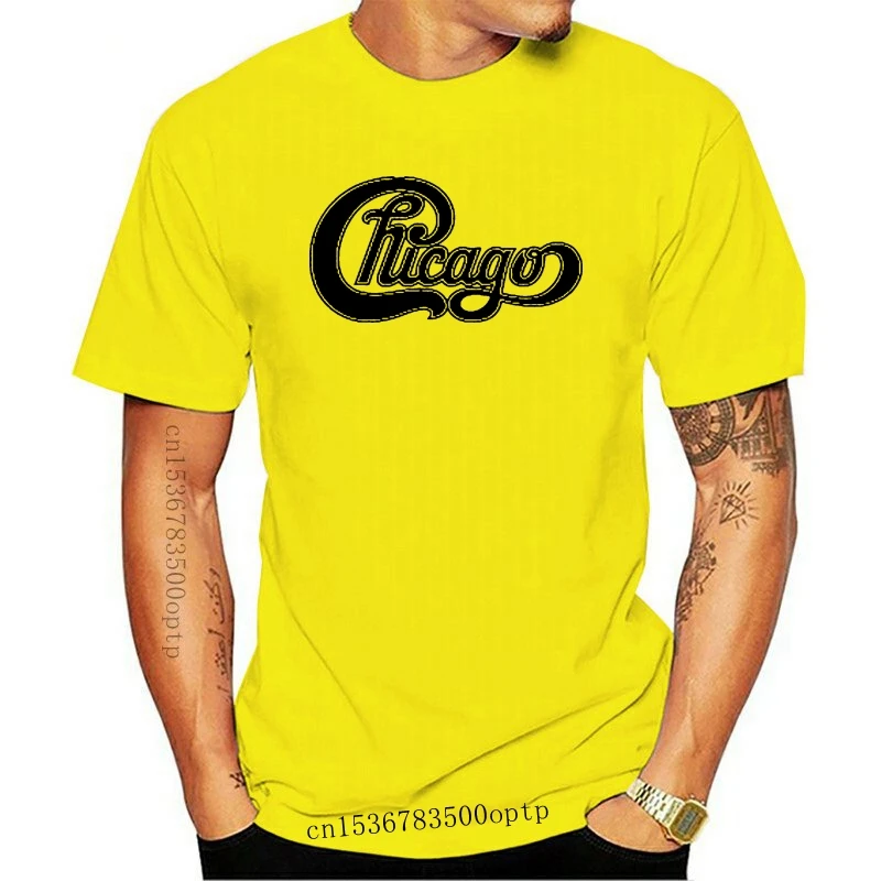 

New 2021 Chicago Band Classic Logo Concert Tour Mens White T Shirt Size S To 2Xl Free Style Tee Shirt