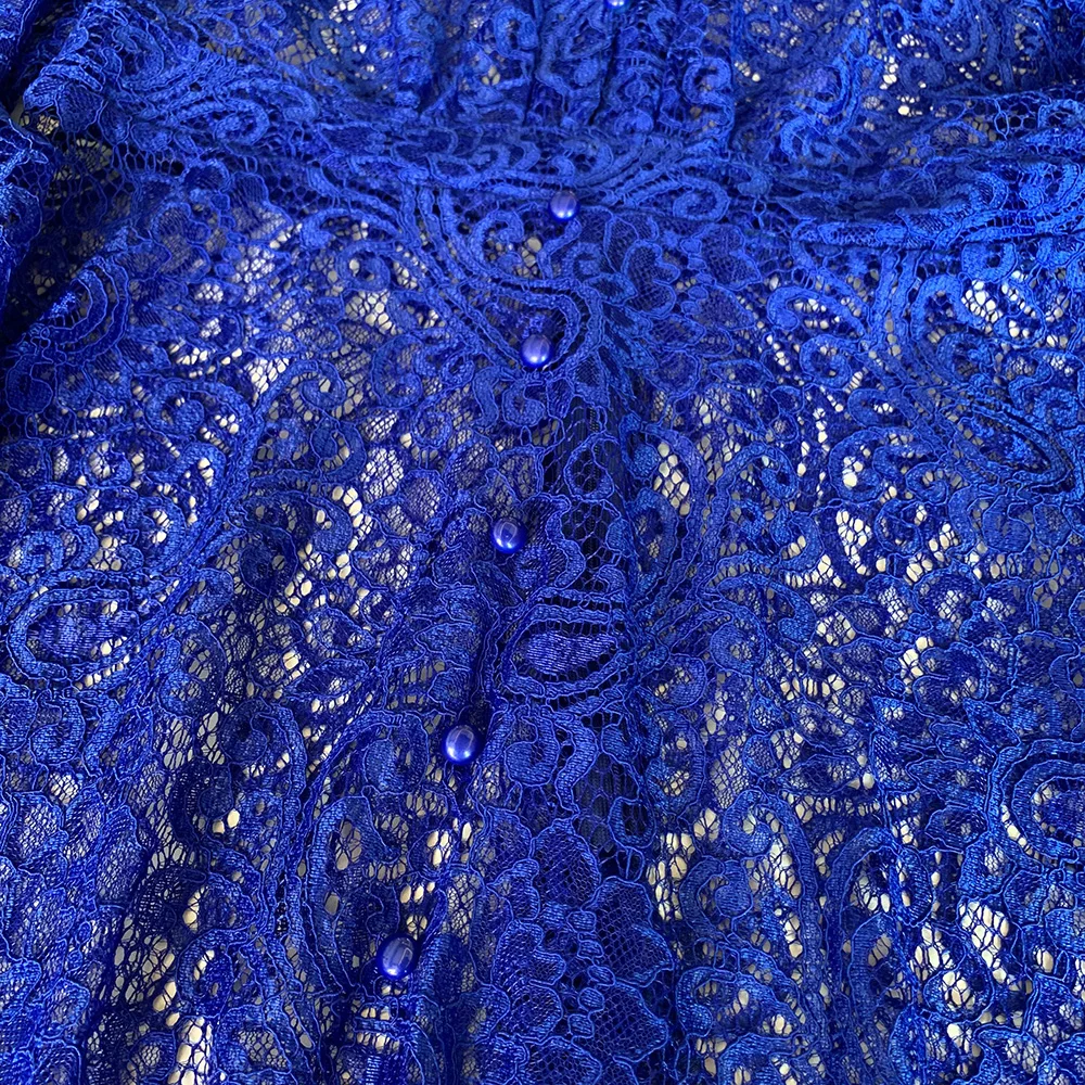 

Lace Out Lace Dress Sexy Party Solid Autumn Dresses Vestidos Blue Women Holiday Dresses 2020 Fashion Elegant Sweet Hallow