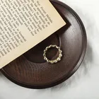 Южнокорейское новое кольцо с жемчугом, женское позолоченное блестящее гладкое ювелирное изделие из сплава для вечеринки Девушки A035