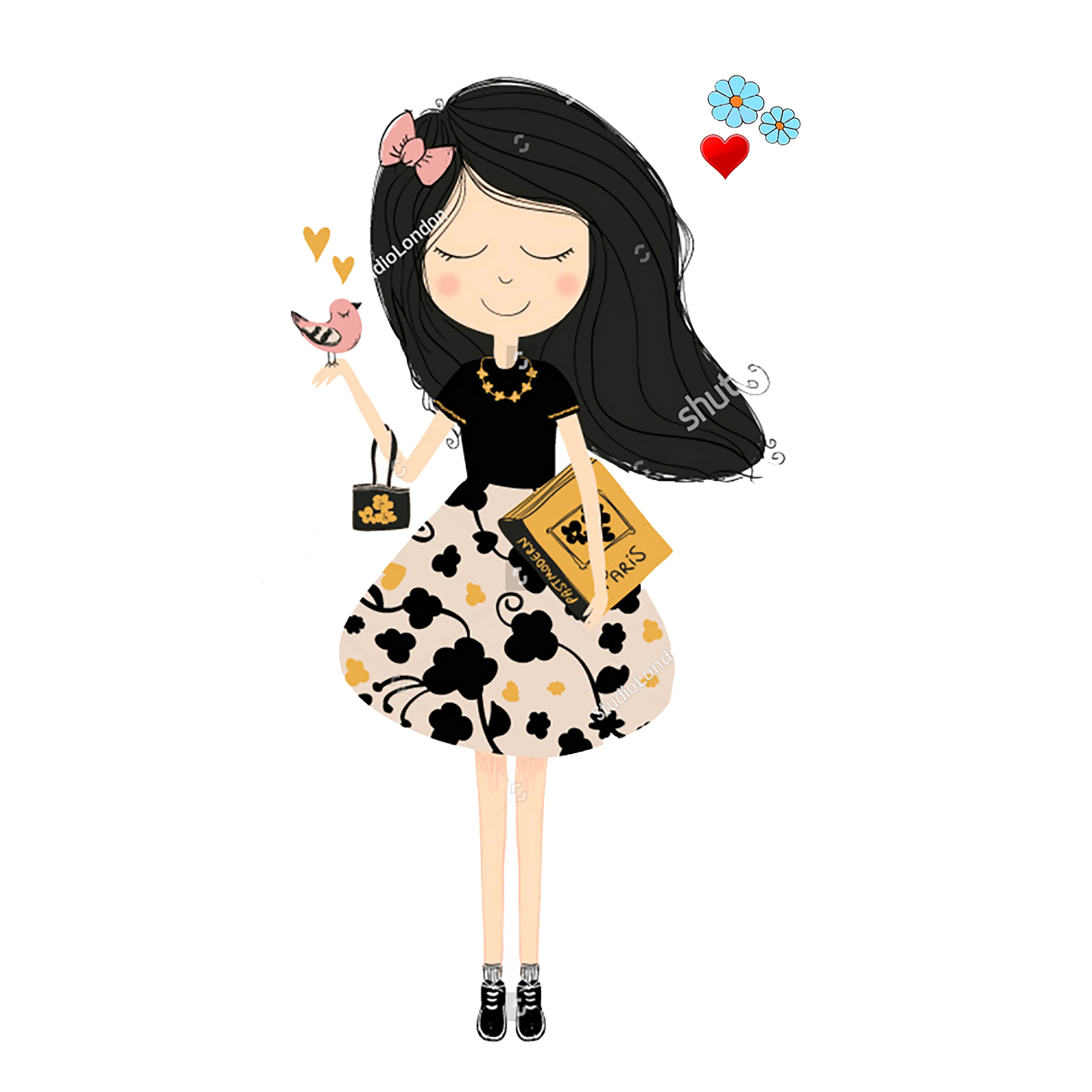 Цветочная юбка книга девочка металлическая резка штампы ридеры кукла-птичка