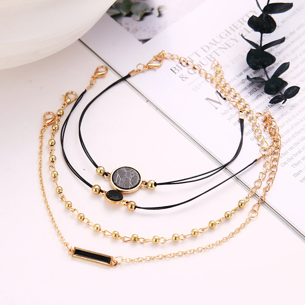 Boho Rose карта браслеты и браслеты для женщин богемный круглый бисерный очаровательный браслет набор модные Многослойные аксессуары Bijoux